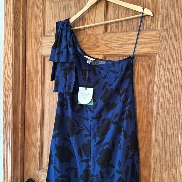 KATE SPADE X TARGET Classic Rose Linen Blend One Shoulder Jumpsuit Size 14 *NEW* - Picture 6 of 14